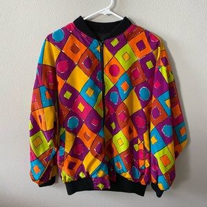 80s style zip up windbreaker